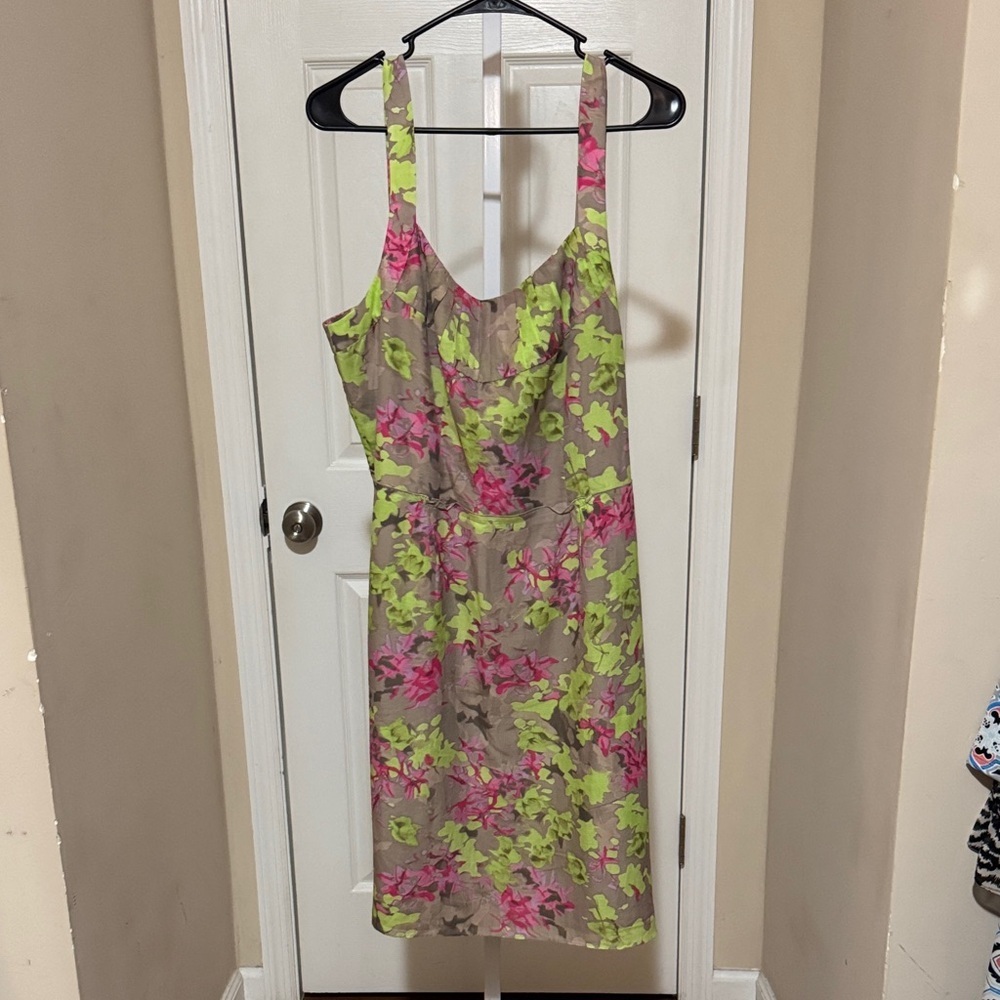 Banana Republic Floral Midi Dress - Pink and Green